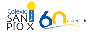 logotipo colexio san pío x 60 anos